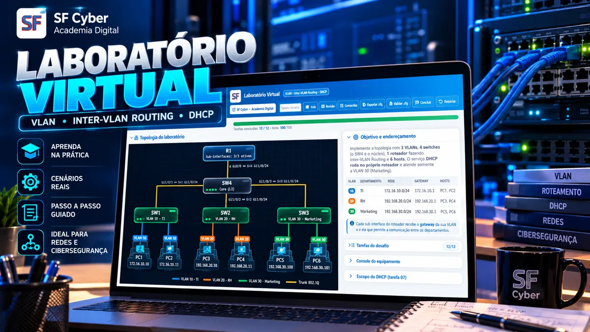 Laboratório virtual com VLAN, Inter-VLAN Routing e DHCP